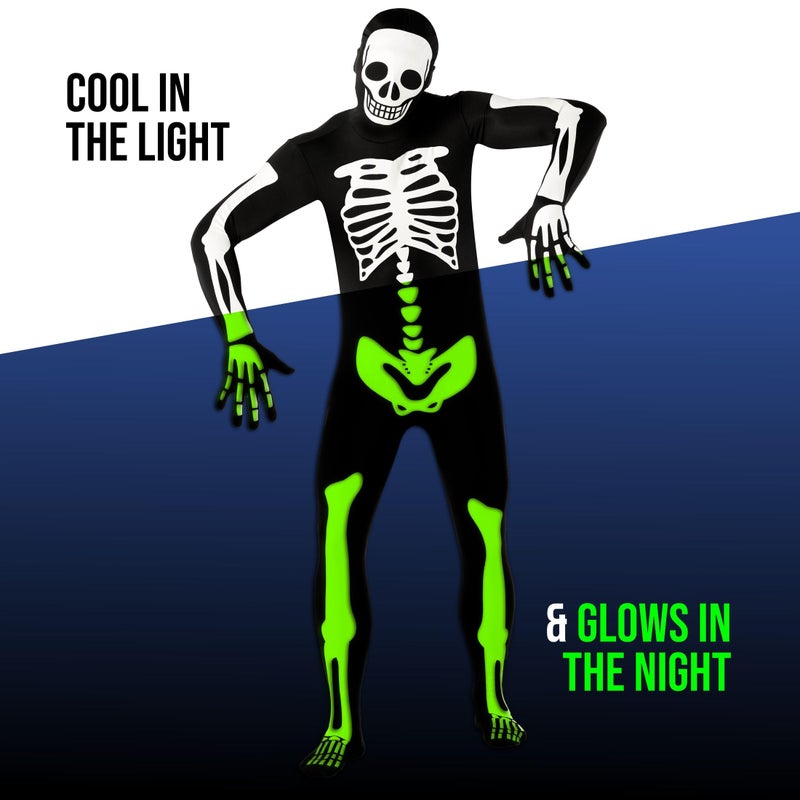 Morphsuits mens Glow Skeleton Morphsuit Fancy Dress adult sized costumes, Glow Skeleton, Large US (MPSGL) - Image 3